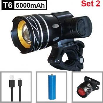NEWBOLER T6 Zoom LED Bike Headlight with 800LM and USB Charging