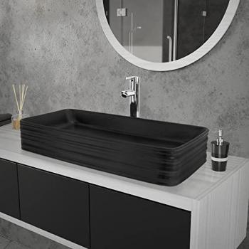 Lavabo Rectangle Noir Mat ML‑Design 68 x 38 x 12 cm – Design Élégant