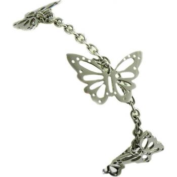 Lily Papillon Argenté – Bracelet Acier