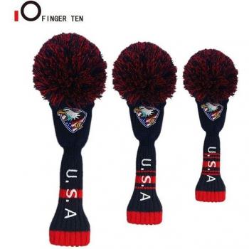 Couvre-chef de golf tricot hybride 3 pièces avec pompon