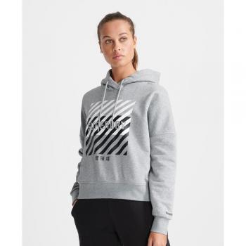Superdry Felpa Cropped Core Sport con Cappuccio