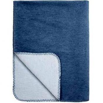 Meyco 1431017 Babybettdecke „Zwei‑Töne“, Jeansblau/Hellblau, 75 × 100 cm