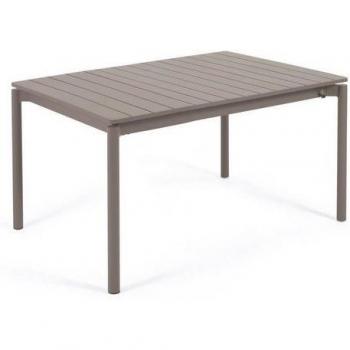 Natur24 Outdoor-Tisch Zaltana – 140 × 200 × 75 cm, Aluminium in Braun
