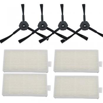 Paquete de 6 filtros HEPA y 6 cepillos laterales para CHUWI ilife v5s, v5, x5, V3s, V3s pro, V3l, v5s pro