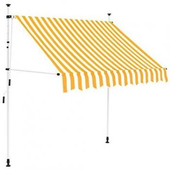 150 cm Folding Arm Awning in Orange and White Stripes