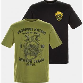 T-shirt a mezze maniche 4XL serpente uomo verde JP1880