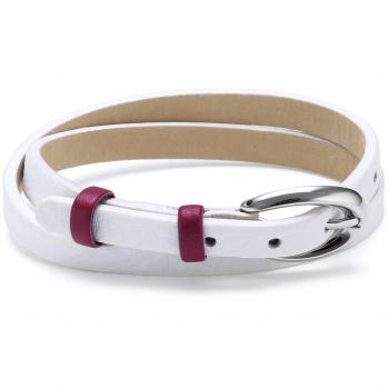 Damen‑Armband Esprit „Rio Milk White“ – 38 cm, weißes Leder mit Edelstahl‑Akzente