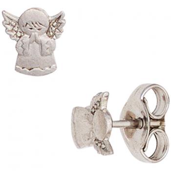 Engel‑Silberohrringe für Kinder (B = 5,80 mm; H = 6,20 mm) – 925 Sterling
