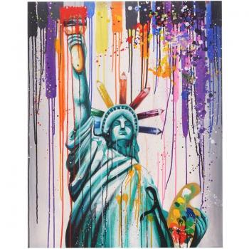 Toile Peinte à la Main 3D Liberté XL 100x80cm