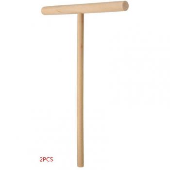 T-Shaped Wooden Kitchen Spatula for Pastries (Set of 2)