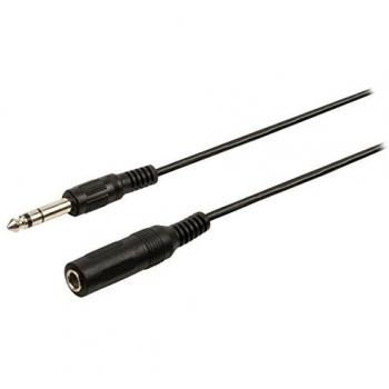 Cable de Extensión Jack Estéreo 6.35mm 5 Metros Macho a Hembra Negro