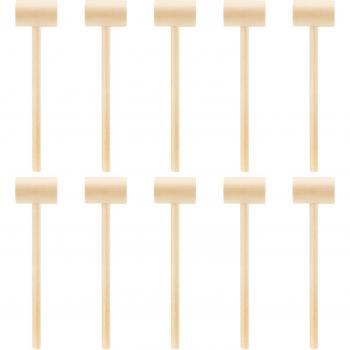 10-Piece Natural Hardwood Mini Crab Mallet Set