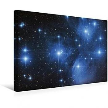 Stier-Sternhaufen Textil-Leinwand 45x30 cm – Plejaden im offenen Muster