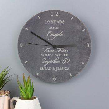 Engraved Anniversary Slate Clock