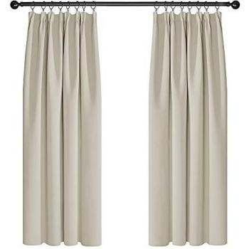 Deconovo Thermal Insulated Blackout Curtains 66 x 72 Inch Light Beige 2 Panels