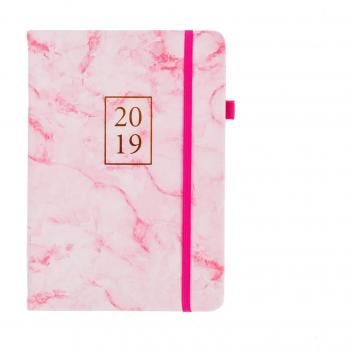 2019 A5 Pink Marble Diary with Soft Cover