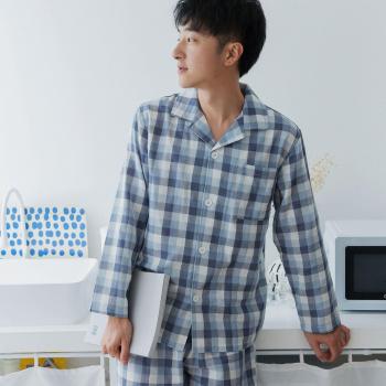 Camisa de Pijama Largo Cuadrado para Hombre Talla G