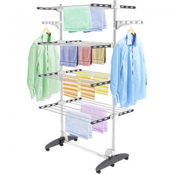 Séchoir à Linge Intérieur Pliable avec Ailes