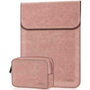 TECOOL Laptop‑Tasche 12 Inch – Rosa Faux‑Wildleder, passt zu MacBook A1534 & Cloudbook 11.6