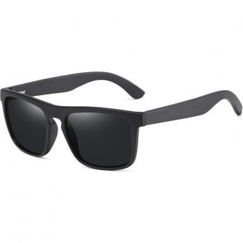 Lunettes de soleil noires à monture carrée