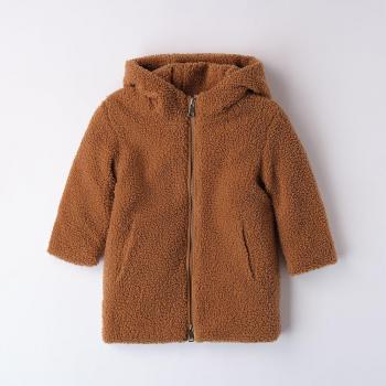 Cappotto per bambina Ido 4a639 teddy beige con cappuccio