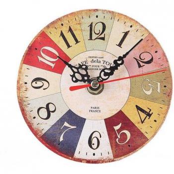 Antique Wood Mini Clock – Round Vintage Style