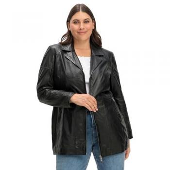 Lederjacke SHEEGO für große Größen, schwarz, Gr. 46