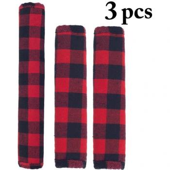Christmas Season Kitchen Handle Wraps – Triple Set in Plaid