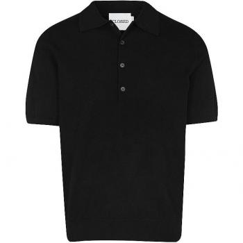 CLOSED Herren Strickpoloshirt in Schwarz Größe L