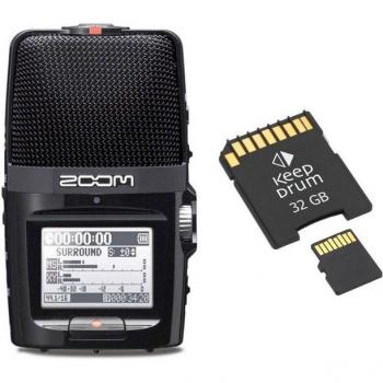 Zoom H2n tragbarer Audio-Recorder mit 32 GB SD-Karte