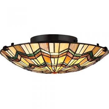 QUOIZEL Alcott ceiling lamp in a Tiffany design