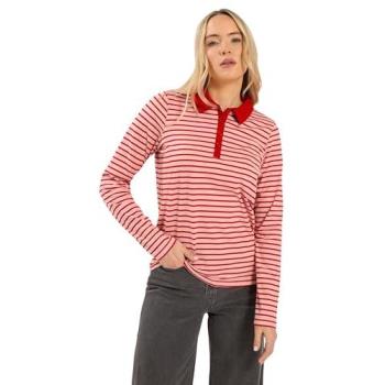 Long Tall Sally Women's Pink Stripe Polo Tee (22-24)