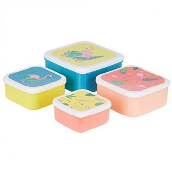 Premier Interiors Flamingo Stackable Lunch Box Collection – 4 Pack