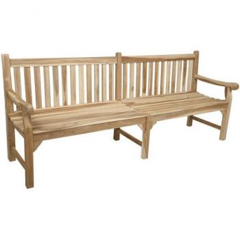 Gartenmöbel Bank MADURA – 220 cm braune Holzbank, 5 Sitzplätze