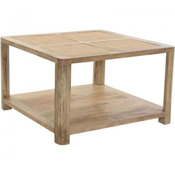 Mesa Centro de Mango y Ratán 76x76x45 cm