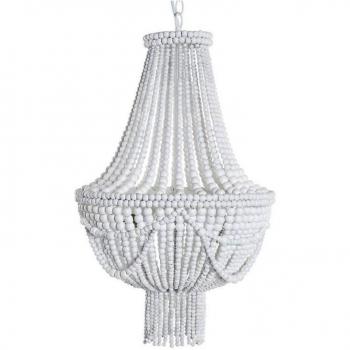 Lámpara techo DKD Home Decor en blanco con estructura metálica