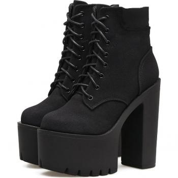 Botas de Cuero con Tacón Alto para el Frío
