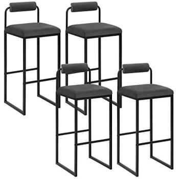WOLTU 4er Set ergonomischer Barhocker aus Metall