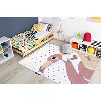 Hearts and Flamingos Carpet Cream Beige 200x290 cm
