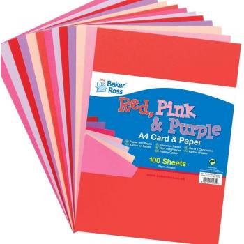 Art & Craft Red, Pink & Purple Paper Pack (100 Sheets)