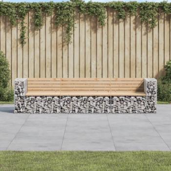 Banc Gabion Design Prolenta Premium – Bois Pin 287 × 71 × 65,5 cm