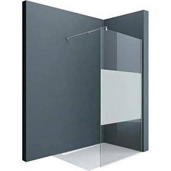 Doporro Exklusive Walk-In Dusche Bremen1MS 90x200 mit robustem Echtglas, Stabilisator und pflegeleichter Nanobeschichtung