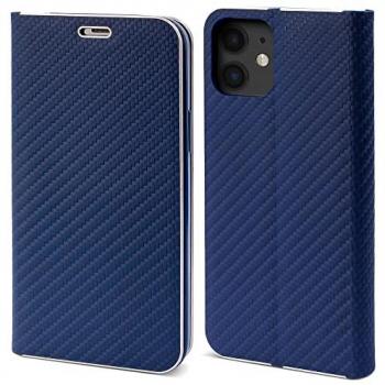 Moozy Étui Portefeuille pour iPhone 12, iPhone 12 Pro, Bleu Foncé Carbone