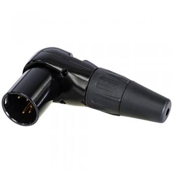 Conector XLR 5 pines ángulo REAN RC5MR-B, color negro