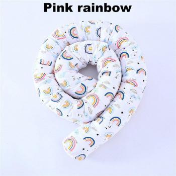 240cm Rainbow Baby Crib Bumper Cushion for Kids Room