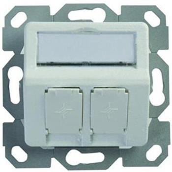 Telegärtner Modulträger, UP-Dose, f. 2xAMJ/AMJ-S-Mod./Kupp.,AW, 30Grad, 50x50 design, ohne Rahmen