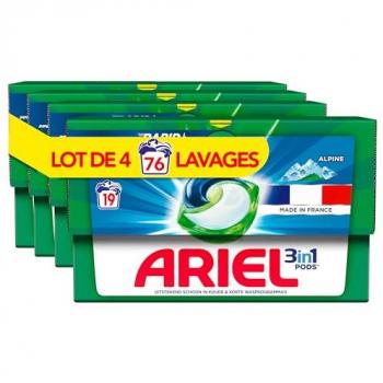 Lessive en Capsules Ariel Alpine 76 Lavages