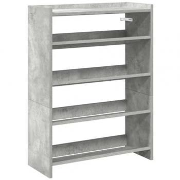 Engineered Wood Shoe Rack Concrete Grey 60x25x81 cm