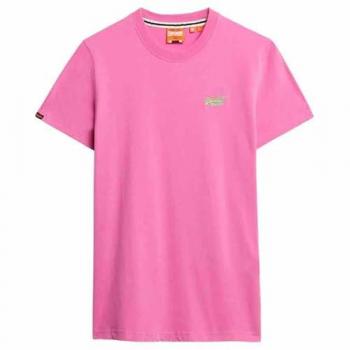 Superdry Maglietta Corte Vintage a Maniche Brevi con Logo Flash Pink M
