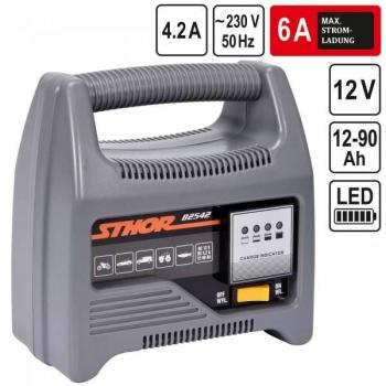 Sthor Chargeur de batterie 12V 6A avec affichage LED